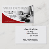 Carte De Visite Whiz d'ordinateur de consultant en médias de (Devant / Derrière)