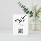 Carte De Visite Wifi Network Password QR Code (Debout devant)