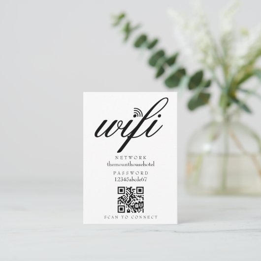 Carte De Visite Wifi Network Password QR Code (Debout devant)