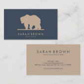 Carte De Visite Wild Bear Walking Marine (Devant / Derrière)