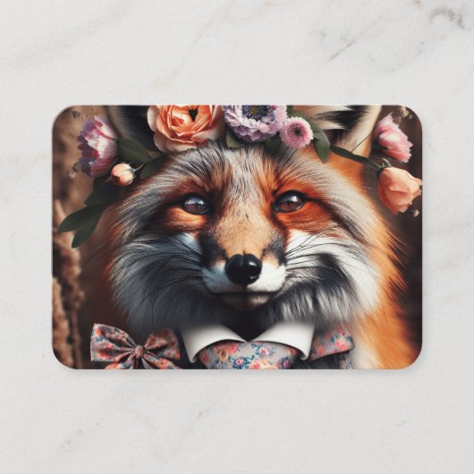 Carte De Visite Wild fox wearing a tie cute (Devant)