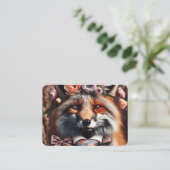 Carte De Visite Wild fox wearing a tie cute (Debout devant)