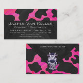 Carte De Visite Wild Me Tiger noir et rose (Devant / Derrière)
