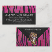 Carte De Visite Wild Me Tiger noir et rose (Devant / Derrière)