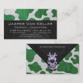 Carte De Visite Wild Me Vache Vert et blanc Imprimer (Devant / Derrière)