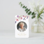 Carte De Visite Wildflower "In loving Memory" Photo Funeral (Debout devant)
