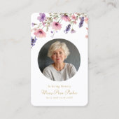 Carte De Visite Wildflower "In loving Memory" Photo Funeral (Devant)