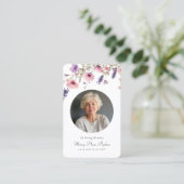 Carte De Visite Wildflower "In loving Memory" Photo Funeral (Debout devant)