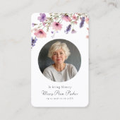 Carte De Visite Wildflower "In loving Memory" Photo Funeral (Devant)