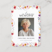 Carte De Visite Wildflower "In Loving Memory" Photo Memorial (Devant)