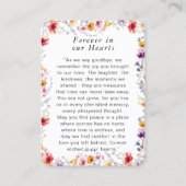 Carte De Visite Wildflower "In Loving Memory" Photo Memorial (Dos)