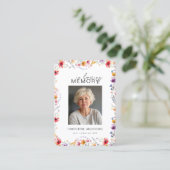 Carte De Visite Wildflower "In Loving Memory" Photo Memorial (Debout devant)