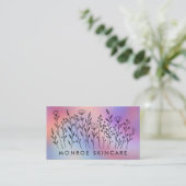Carte De Visite Wildflowers Elegant Rainbow QR Code Social Icons  (Debout devant)