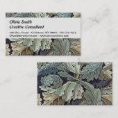 Carte De Visite William Morris Acanthus Feuilles (Devant / Derrière)