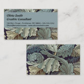 Carte De Visite William Morris Acanthus Feuilles (Devant / Derrière)