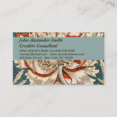 Carte De Visite William Morris Antique Honeysuckle Motif Floral (Devant)
