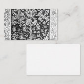Carte De Visite William Morris - Arbre De Vie Noir Et Blanc (Devant / Derrière)