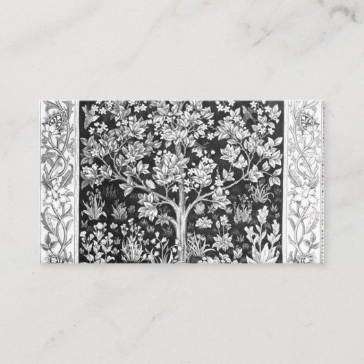 Carte De Visite William Morris - Arbre De Vie Noir Et Blanc (Devant)