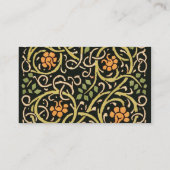 Carte De Visite William Morris Black Floral Art (Dos)