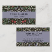Carte De Visite William Morris Blackthorn Tapestry Floral (Devant / Derrière)