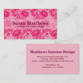 Carte De Visite William Morris Chrysanthemums, Fuchsia Pink (Devant / Derrière)