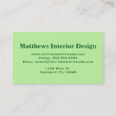 Carte De Visite William Morris Chrysanthemums, Lime Green & Aqua (Dos)