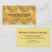 Carte De Visite William Morris Chrysanthemums, Or de la moutarde (Devant / Derrière)