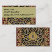 Carte De Visite William Morris Classique Tapis Art Design d'impres (Devant / Derrière)