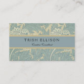 Carte De Visite William Morris Classique Tulipe Bleu Floral (Devant)