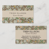 Carte De Visite William Morris Clover Fleur botanique (Devant / Derrière)