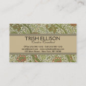 Carte De Visite William Morris Cray Fleur de Sage Floral Botanique (Dos)
