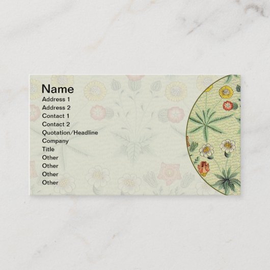 Carte De Visite William Morris Daisy Floral Fond d'écran Motif (Devant)