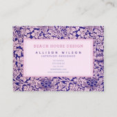 Carte De Visite William Morris - Élégante florale violette et rose (Devant)