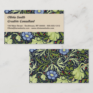 Carte De Visite William Morris Fleur d'antiquité aux algues marine