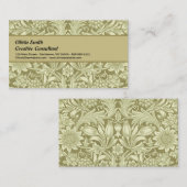 Carte De Visite William Morris Fleur verte tournesol (Devant / Derrière)