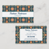 Carte De Visite William Morris Floral Arabesque géométrique (Devant / Derrière)