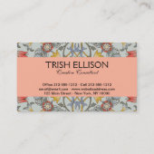 Carte De Visite William Morris Floral Circle Flower Illustration (Dos)