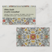 Carte De Visite William Morris Floral Circle Flower Illustration (Devant / Derrière)