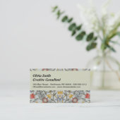Carte De Visite William Morris Floral Circle Flower Illustration (Debout devant)