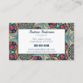 Carte De Visite William Morris fraise voleurs Floral (Dos)