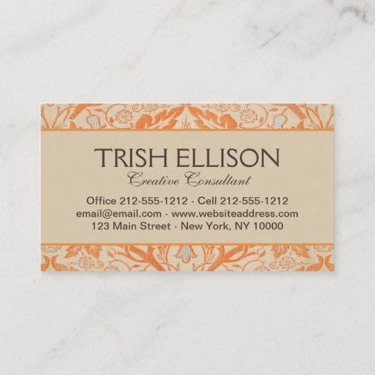 Carte De Visite William Morris Golden Bough Tapestry Motif (Dos)