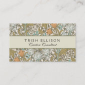 Carte De Visite William Morris Golden Lily Blue Gold Classic (Devant)