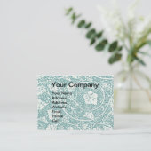 Carte De Visite William Morris Grape Motif Turquoise Turquoise (Debout devant)