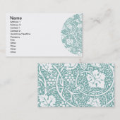 Carte De Visite William Morris Grape Motif Turquoise Turquoise (Devant / Derrière)