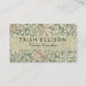 Carte De Visite William Morris Honeysuckle Vert Floral (Devant)