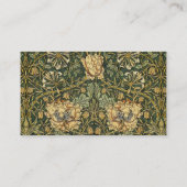 Carte De Visite William Morris Honeysuckle Vert Floral (Dos)