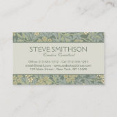 Carte De Visite William Morris Jasmine Bleu Vert Art Botanique (Dos)