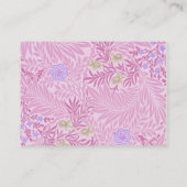 Carte De Visite William Morris - Larkspur - Élégant floral violet (Dos)