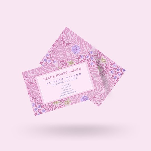Carte De Visite William Morris - Larkspur - Élégant floral violet