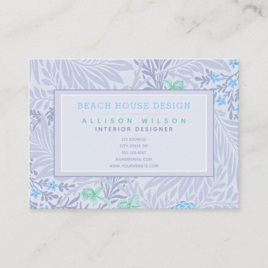 Carte De Visite William Morris - Larkspur - Élégant floral violet (Devant)